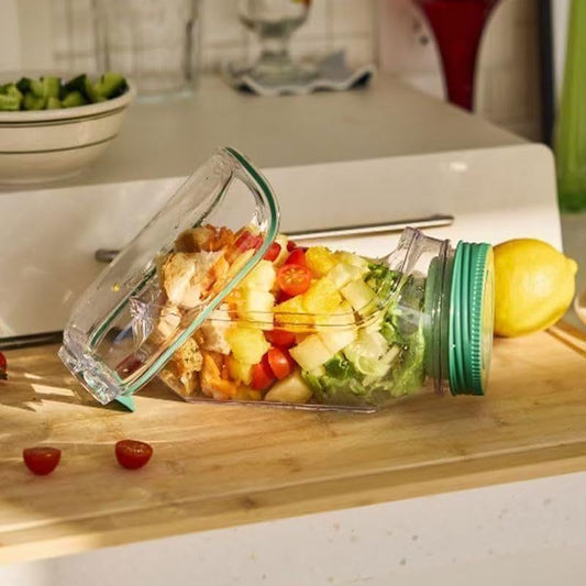 Salad Jar Pod with Side Hatch Bowl — Layer, Lock & Lunch Smarter
