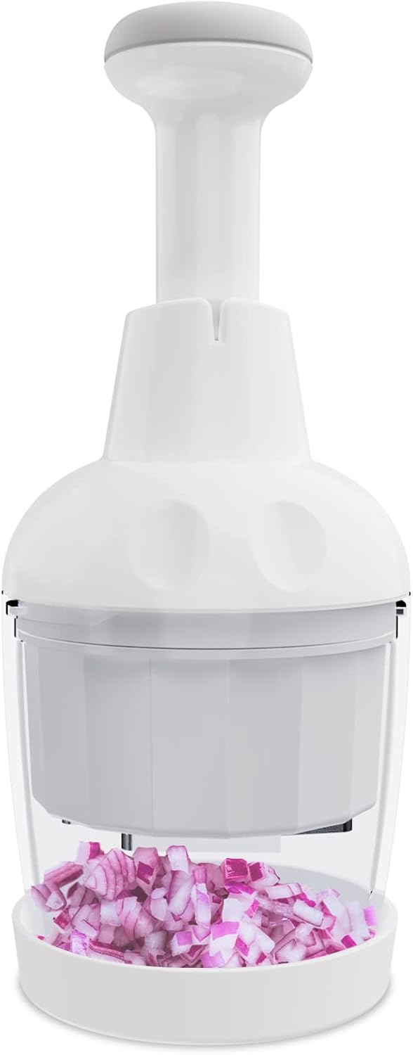 Vegetable Chopper with Container — Press, Slice & Catch in One Container