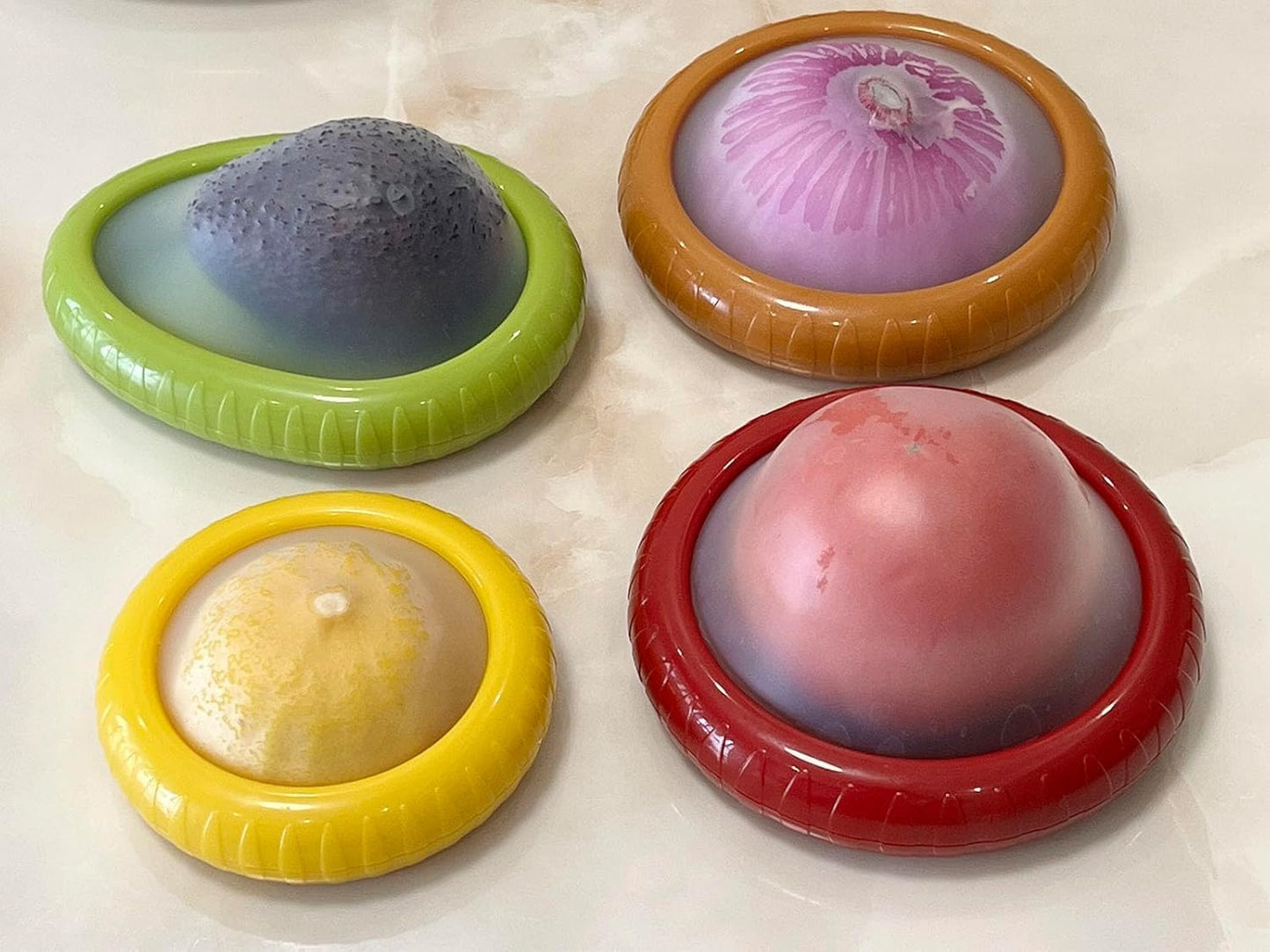 Reusable Fruit and Veggie Savers - Ideal for Avocados, Tomatoes, Apples, Garlic, Onions, and More