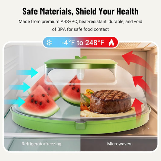 Microwave Food Cover with Steamer and Handle — Keep Your Microwave Clean, Your Food Moist