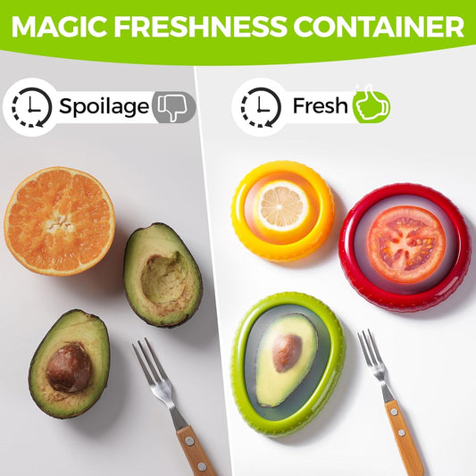 Reusable Fruit and Veggie Savers - Ideal for Avocados, Tomatoes, Apples, Garlic, Onions, and More