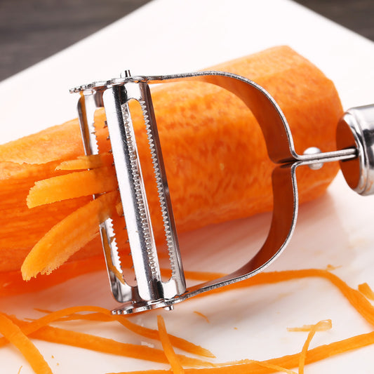 Peel & Julienne in Seconds — 2 in 1 Stainless Veggie Peeler for Instant Prep