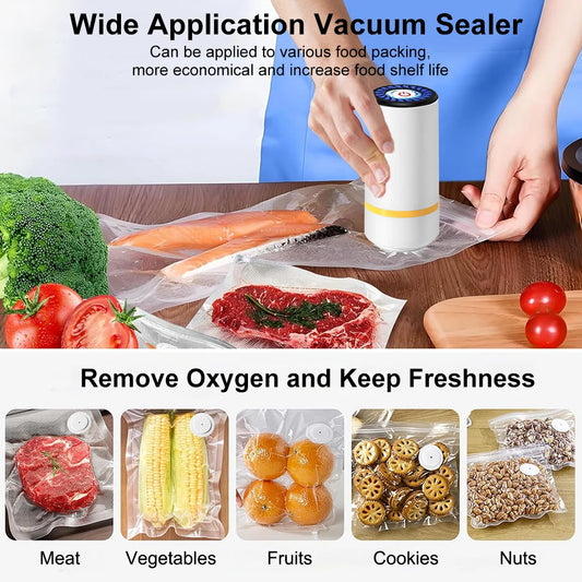 Handheld Vacuum Sealer — Keep Food Fresh Up to 5× Longer, Anywhere