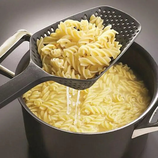 Scoop Colander Spoon — Strain, Scoop & Serve Pasta, Drain Straight from the Pan