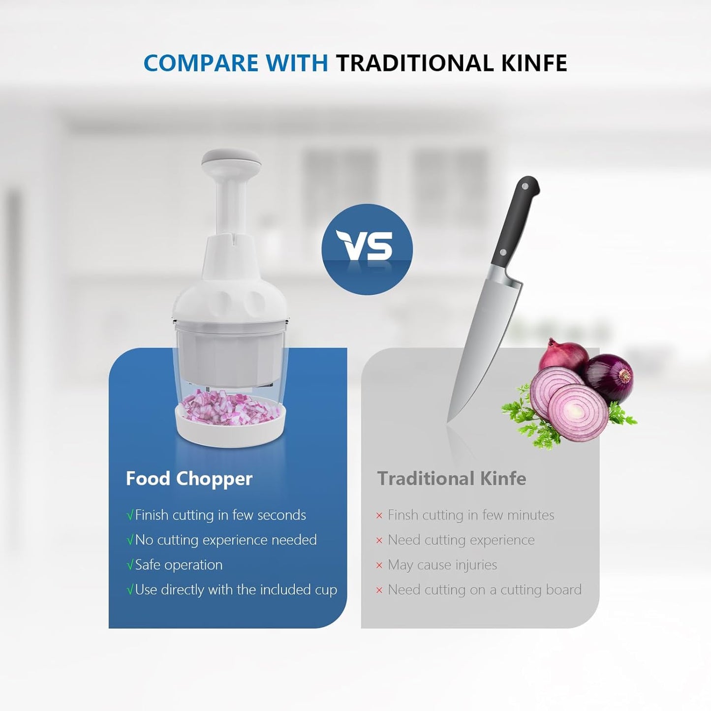 Vegetable Chopper with Container — Press, Slice & Catch in One Container