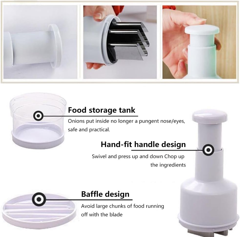 Vegetable Chopper with Container — Press, Slice & Catch in One Container