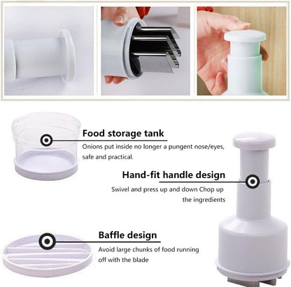 Vegetable Chopper with Container — Press, Slice & Catch in One Container