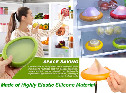 Reusable Fruit and Veggie Savers - Ideal for Avocados, Tomatoes, Apples, Garlic, Onions, and More