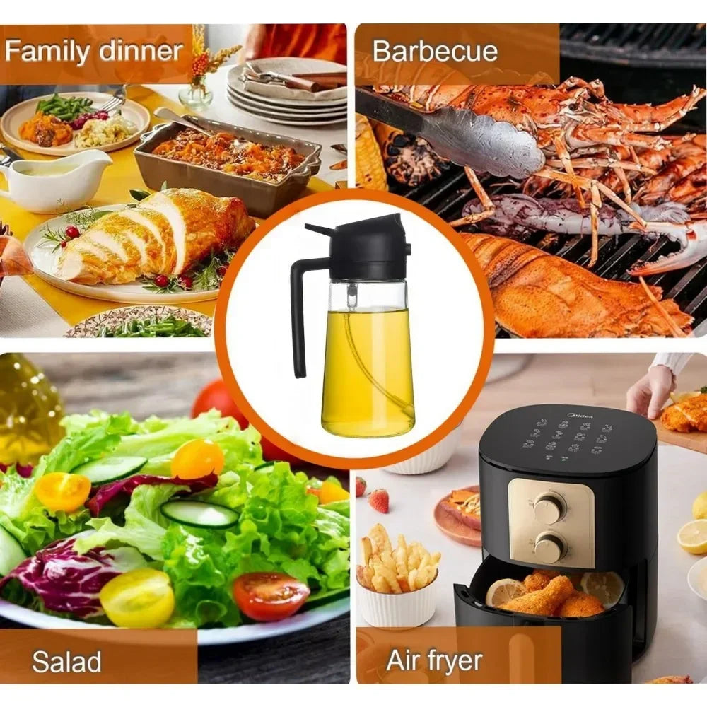 2-in-1 Oil Sprayer & Dispenser — Spray or Pour with Precision