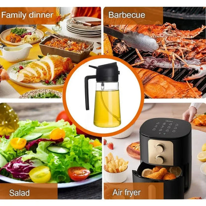 2-in-1 Oil Sprayer & Dispenser — Spray or Pour with Precision