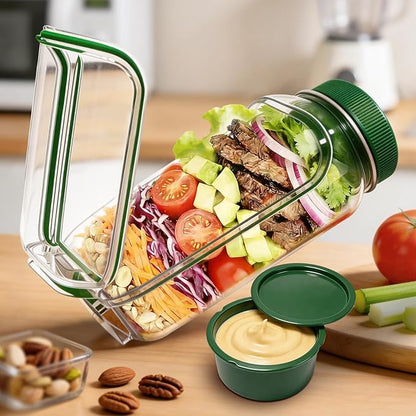 Salad Jar Pod with Side Hatch Bowl  — Layer, Lock & Lunch Smarter