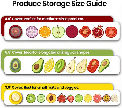 Reusable Fruit and Veggie Savers - Ideal for Avocados, Tomatoes, Apples, Garlic, Onions, and More