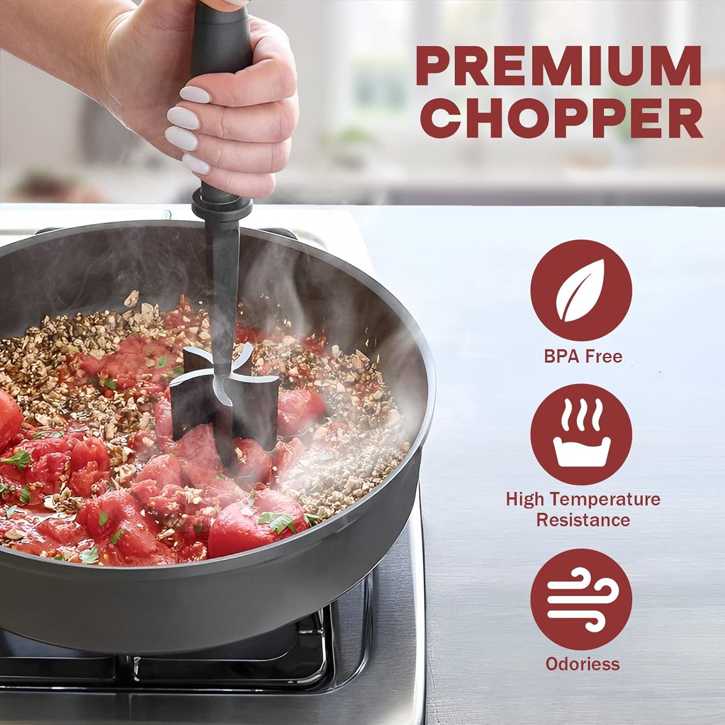 Meat Chopper Tool — Chop Ground Meat Evenly Without a Fork or Messy Hands