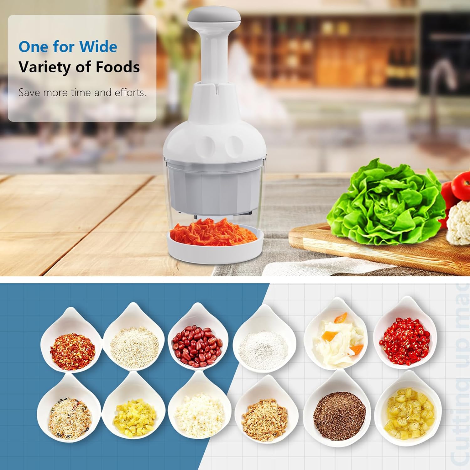 Vegetable Chopper with Container — Press, Slice & Catch in One Container
