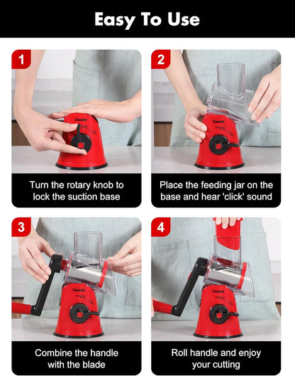 5-in-1 Rotary Grater & Slicer — Grate Like a Pro