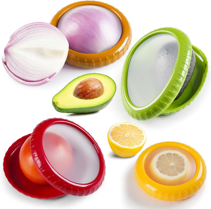 Reusable Fruit and Veggie Savers - Ideal for Avocados, Tomatoes, Apples, Garlic, Onions, and More