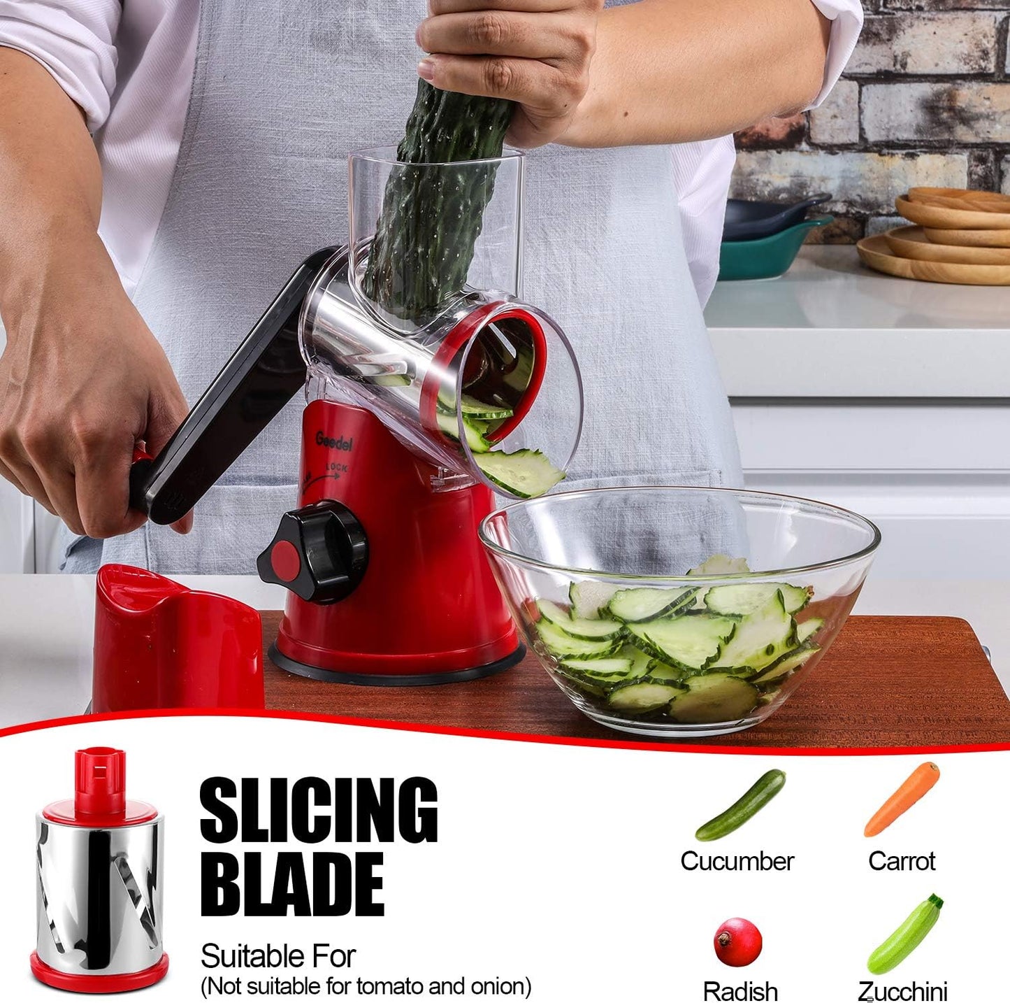 5-in-1 Rotary Grater & Slicer — Grate Like a Pro