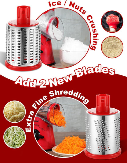 5-in-1 Rotary Grater & Slicer — Grate Like a Pro