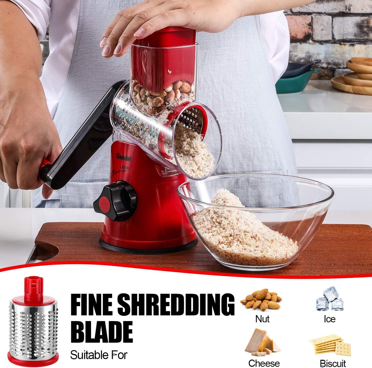 5-in-1 Rotary Grater & Slicer — Grate Like a Pro