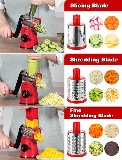 5-in-1 Rotary Grater & Slicer — Grate Like a Pro