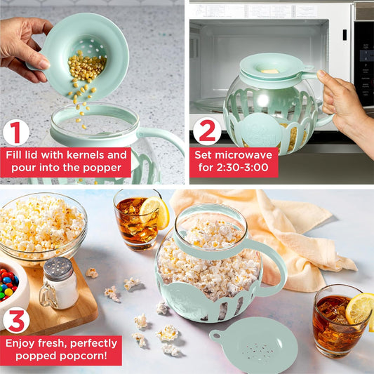 Ditch the Greasy Bags — Reusable Glass Popcorn Maker for Healthier Snacking