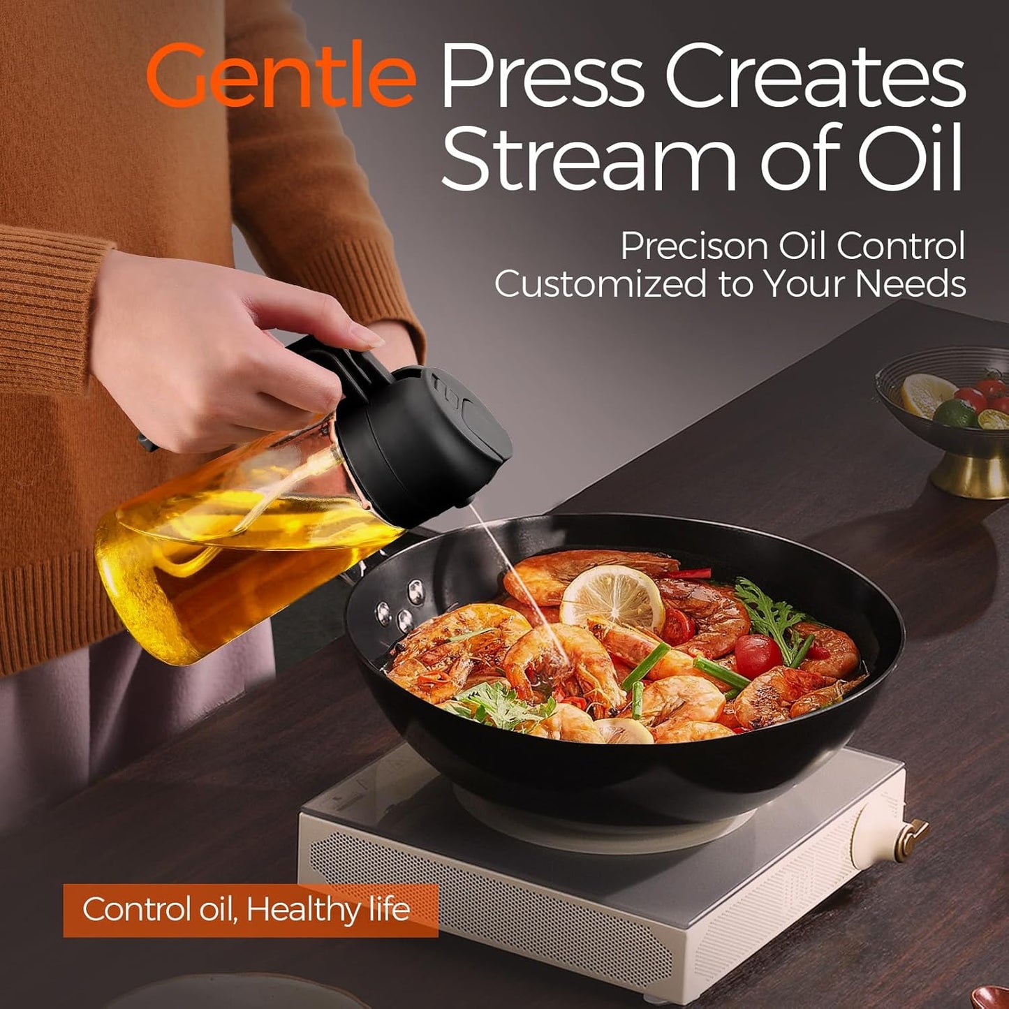 2-in-1 Oil Sprayer & Dispenser — Spray or Pour with Precision