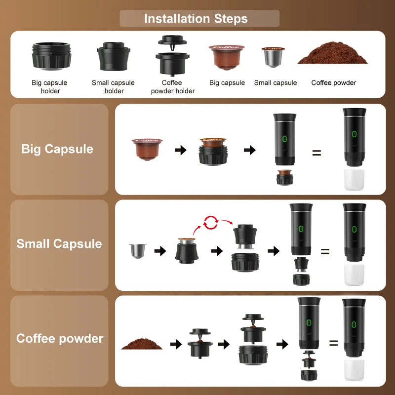 Portable Self Heating Espresso Maker — Real Espresso Anywhere