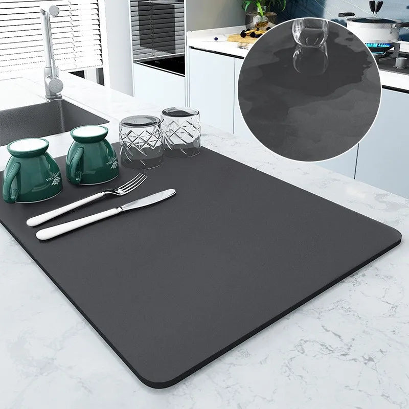 Super Absorbent Dish Drying Mat — No More Water Puddles Around Your Dish Rack