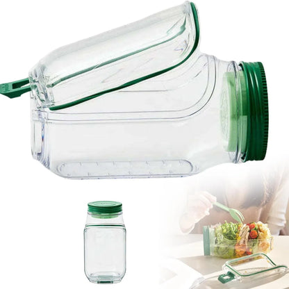 Salad Jar Pod with Side Hatch Bowl  — Layer, Lock & Lunch Smarter