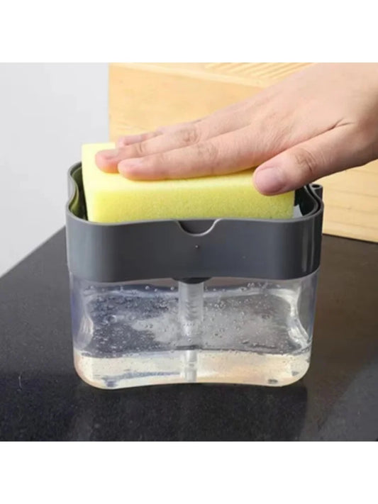 Press, Soap, Sparkle — 2 in 1 Dish Soap Pump & Sponge Caddy for Mess Free Sinks