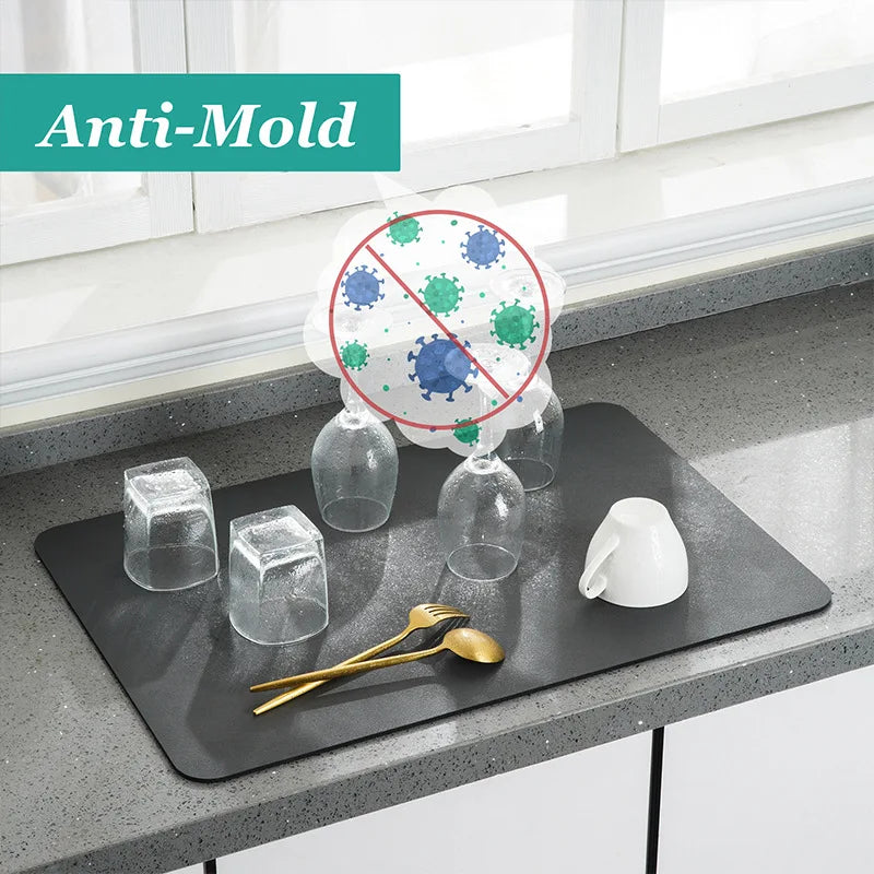 Super Absorbent Dish Drying Mat — No More Water Puddles Around Your Dish Rack