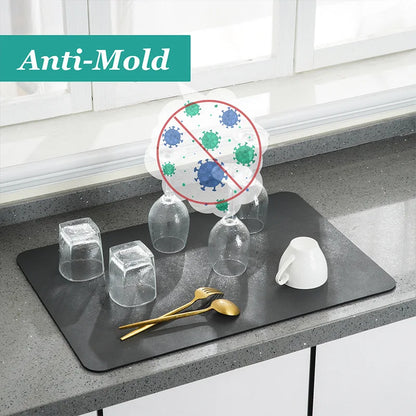 Super Absorbent Dish Drying Mat — No More Water Puddles Around Your Dish Rack