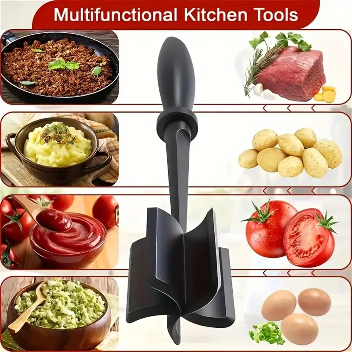 Meat Chopper Tool — Chop Ground Meat Evenly Without a Fork or Messy Hands
