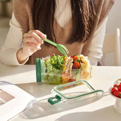 Salad Jar Pod with Side Hatch Bowl  — Layer, Lock & Lunch Smarter