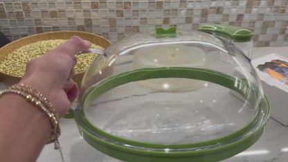 Microwave Food Cover with Steamer and Handle — Keep Your Microwave Clean, Your Food Moist